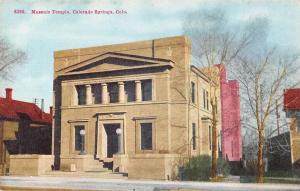 Colorado Springs Colorado birds eye view Masonic Temple antique pc Z12469