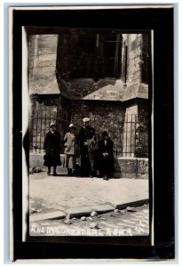 Reims France Postcard RPPC Photo Cathedral US Navy Sailor WWI c1910's Antique