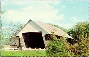 Historic Covered Bridge Lyndonville Vermont New England Chrome Postcard 