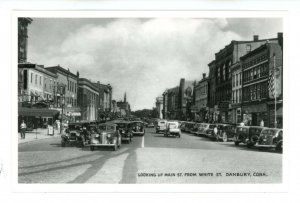 CT - Danbury. Looking Up Main Street from White Street ca 1940  RPPC