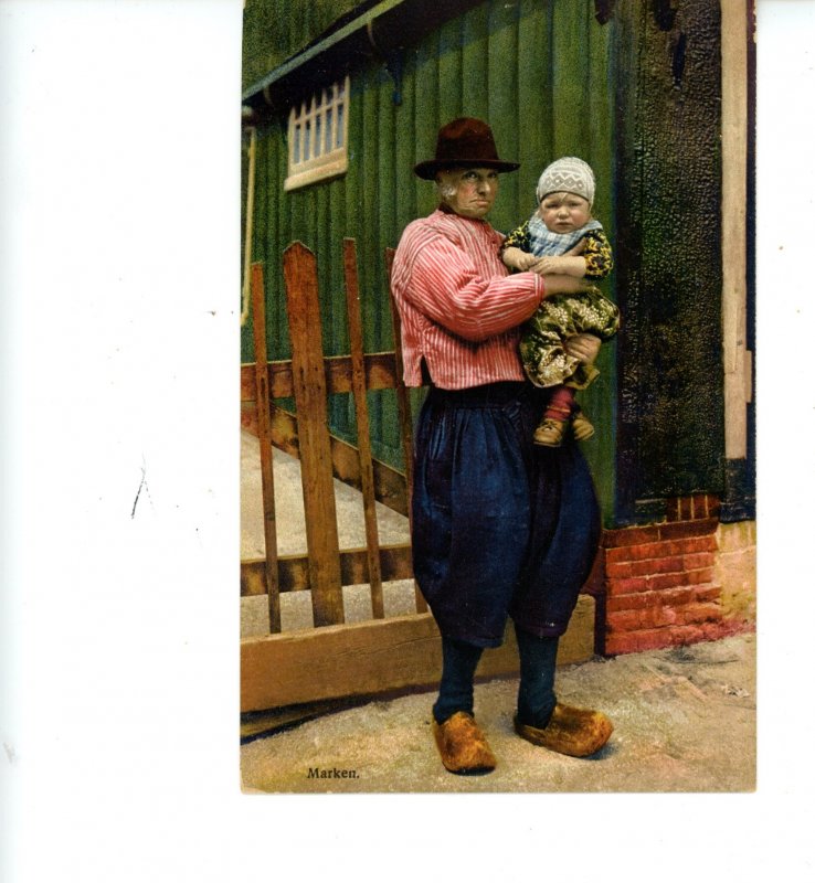 Netherlands - Marken. Typical Attire, Man with Child