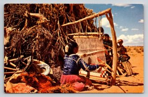 Navajo Indian Weaver    Postcard