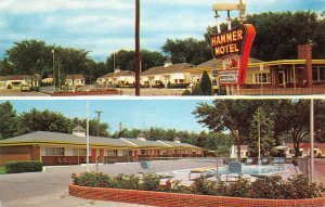 HAMMER MOTEL Kearney, Nebraska Lincoln Hwy Roadside c1960s Vintage Postcard