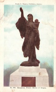 Oregon OR, Sacajawea Statue Pioneer Mother, Frank S. Thayer, Vintage Postcard