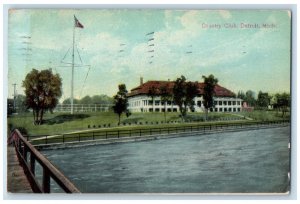 1910 Country Club House Panoramic View Detroit Michigan MI Antique Postcard