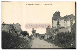 Old Postcard Nauroy La Grande Rue Militaria