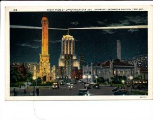 CHICAGO IL - Upper Michigan Avenue showing Lindbergh Beacon 