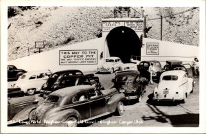 Real Photo Postcard Bingham-Copperfield Tunnel in Bingham Canyon, Utah~1532