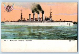 Colorado Postcard US Armored Cruiser Navy Battleship Warship WWII c1910 Vintage