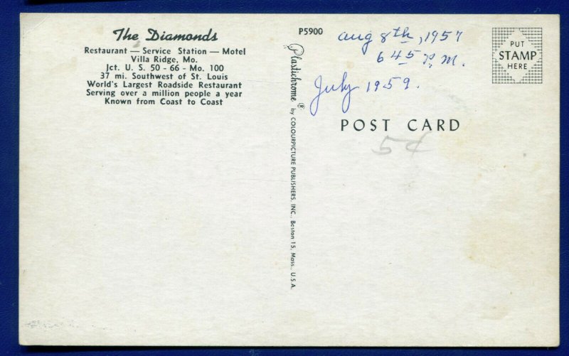 Villa Ridge Missouri mo The Diamonds Restaurant Service Station Motel