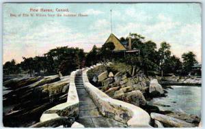 NEW HAVEN, Connecticut  CT  Wilcox Residence from Summer House 1908  Postcard