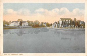 Tokeneke Connecticut birds eye view of city from water antique pc ZA441294