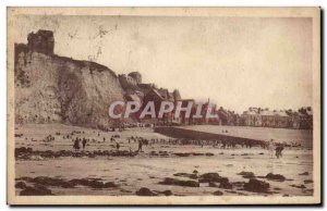Old Postcard Mers Les Bains Vue Prize The Beach at low tide