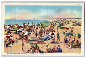 c1930's The Bathing Beach At Point Lookout Long Island New York NY Postcard