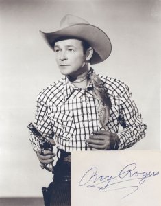 Roy Rogers Cowboy Western Large Photo & Hand Signed Card COA