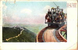 Vintage Car on Mt. Lowe Alpine Division Railcar by M. Rieder Postcard