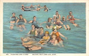 Salt Lake City, UT Utah  SALTAIR~Floating Like A Cork SWIMMERS ca1920's Postcard