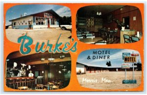 MORRIS, Manitoba, Canada~ Roadside BURKE'S MOTEL & DINER c1950s Postcard