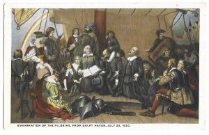 Embarkation of the Pilgrims, from Delft Haven, July 22, 1620 unused American Art