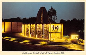 Canton Ohio 1960s Postcard Pro Football HOF Hall Of Fame at Night