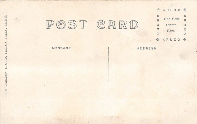 F80/ Fergus Falls Minnesota RPPC Postcard c1910 Lincoln Avenue Stores