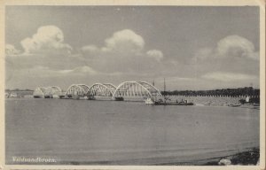 Vildsundbroen Denmark Antique Bridge River Boat Old Postcard