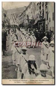 Tarare Old Postcard Fetes of Mousselines The parade Company feminie tourists