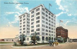 1907-1915 Vintage Printed Postcard; Union Station, Galveston TX Unposted