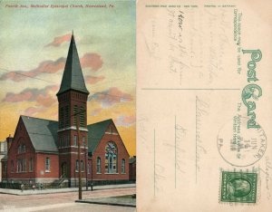 HOMESTEAD PA FOURTH AVENUE METHODIST EPISCOPAL CHURCH 1910 ANTIQUE POSTCARD