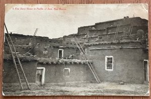 Zuni Pueblo House Zuni NM Territory LAJUNTA/ALBUQ RPO RMS PM 1/12/1908 LB