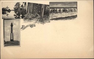 Virginia Beach VA Multi View Cape Henry Lighthouse c1905 Postcard