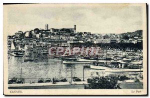 Old Postcard Cannes Harbor Yacht