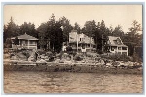 1921 Rsidences On Lake Sunapee New Hampshire NH RPPC Photo Unposted Postcard 