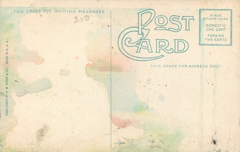 Ashtabula Ohio~Perfectly Symmetrical High School Bldg~Columned Entrances~c1910