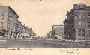 Albert Lea Minnesota Broadway Sepia Tone Lithograph Vintage Postcard U3280