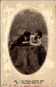 Isn't Kissing Perfectly Silly Love Postcard PC74