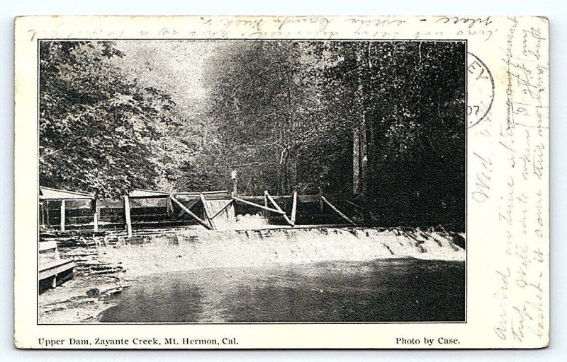 MT. HERMON, CA California ~1907~ ZAYANTE CREEK DAM ~  Santa Cruz County Postcard