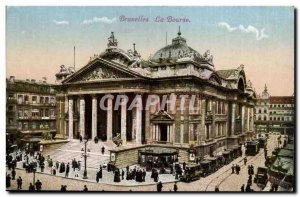 Belgium Brussels Old Postcard Stock Exchange