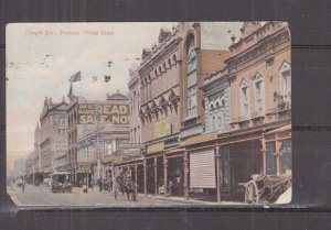 VICTORIA, PRAHRAN, CHAPEL STREET, WEST SIDE, 1909 ppc., used.