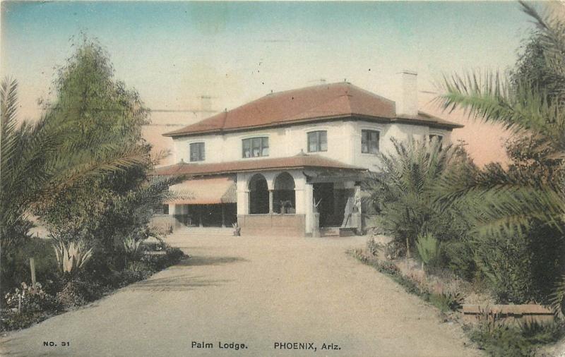 #31. Palmen Hütte, Phoenix, Az Handgemalte Postkarte 1911 Territorial