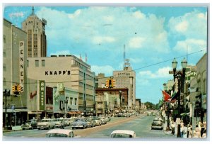 1962 Washington Avenue Downtown Classic Cars Exterior Lansing Michigan Postcard