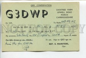 462913 1948 year USSR United Kingdom Cambridgeshire March radio QSL card