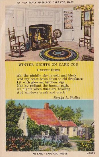 Massachusetts Cape Cod An Early Fireplace An Early Cape Cod House