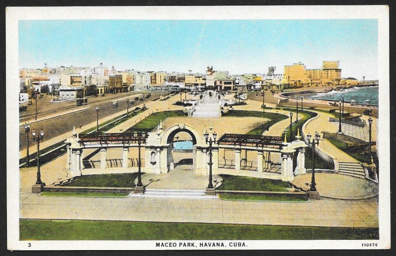 Maceo Park Havana CUBA Unused c1920s