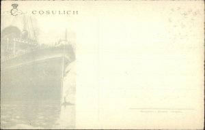 Cosulich Lines Steamship Ship Image on Back Italian Alps View CRAFFONARA PC #2