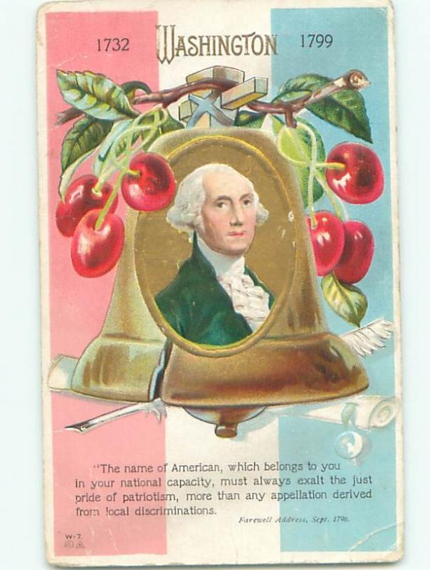Divided-Back GEORGE WASHINGTON SCENE Patriotic Postcard AB0222