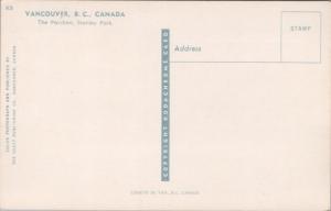 The Pavilion Stanley Park Vancouver BC Unused Vintage Postcard D63