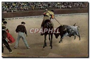 Postcard Old Bulls Bullfight Race Picando