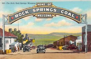Rock Springs Wyoming Arch Entrance Antique Postcard K56800