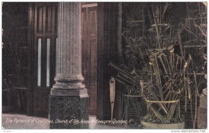 The Pyramid Of Crutches, Church Of Ste. Anne De Beaupre, Quebec, Canada, 1900...